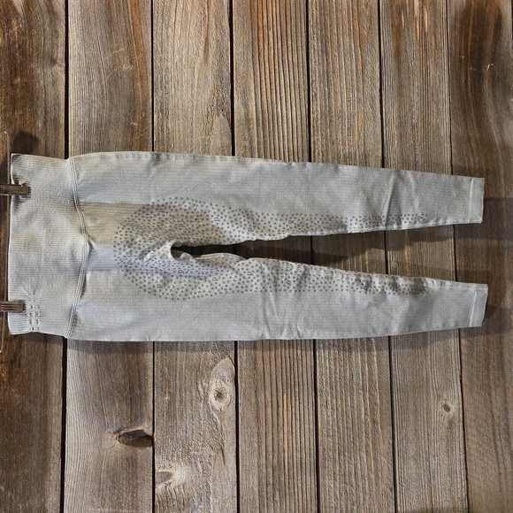 Pomme Light Gray Equestrian Silicone Full Seat Riding Tights Breeches Size XS - Picture 2 of 13